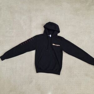 Women Champion Black Hoodie with Red And Yellow Accents